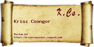 Krisz Csongor névjegykártya